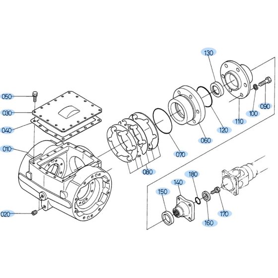 Differential Case (Front) Assembly for Kubota R520 Loader