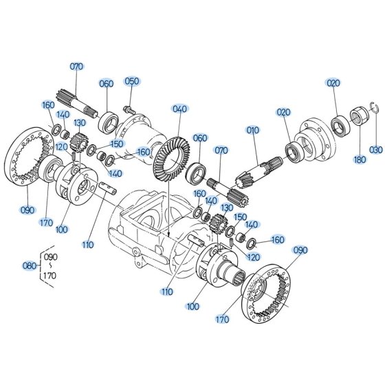 Planetary Gear (Front) Assembly for Kubota R520 Loader
