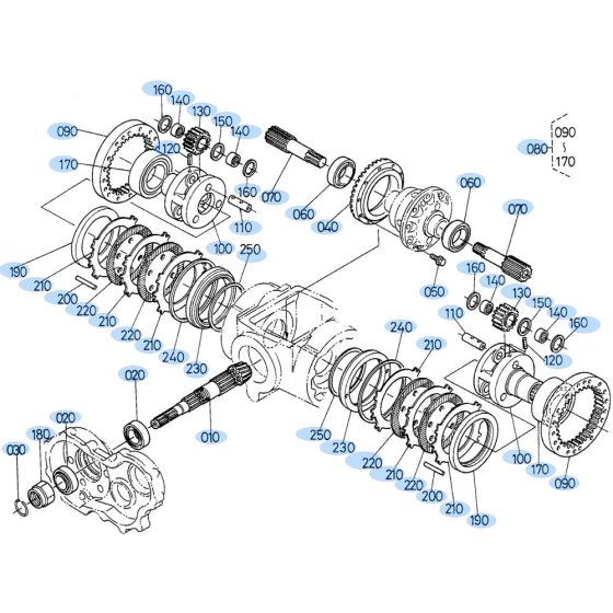 Planetary Gear (Rear) Assembly for Kubota R520 Loader