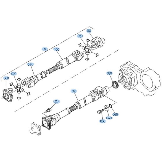 Propeller Shaft Assembly for Kubota R520 Loader