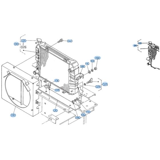 Radiator Assembly for Kubota R520 Loader
