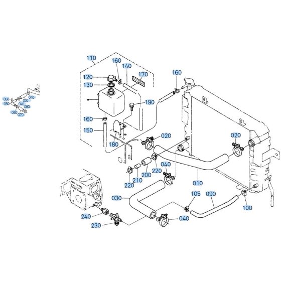 Reserve Tank Assembly for Kubota R520 Loader