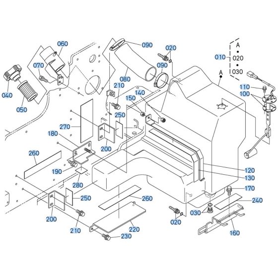 Fuel Tank Assembly for Kubota R530 Loader