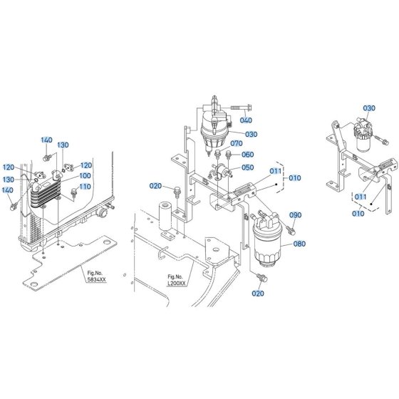 Fuel Filter Assembly for Kubota R530 Loader