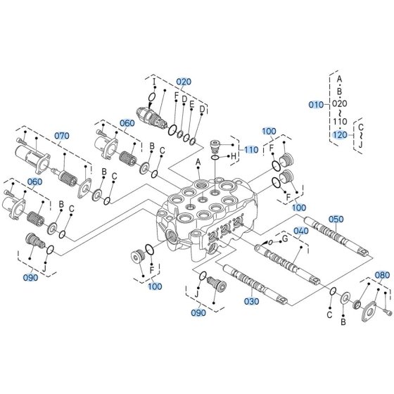 Control Valve Assembly for Kubota R530 Loader