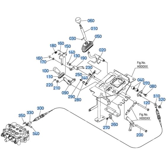 Control Lever Assembly -2 for Kubota R530 Loader