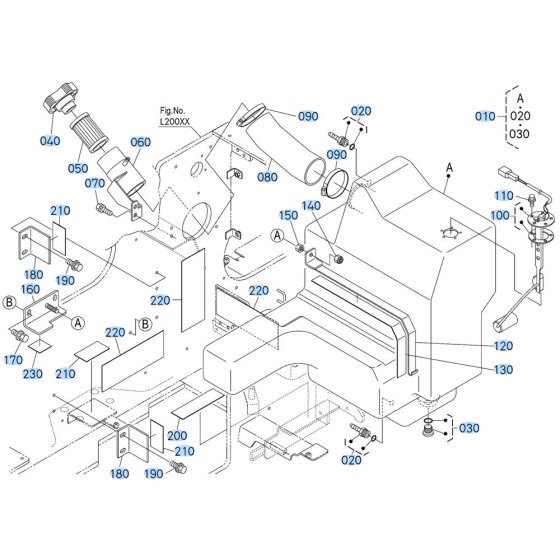 Fuel Tank Assembly for Kubota R540 Loader