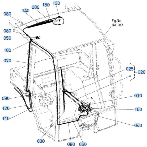 Wiper Motor Assembly for Kubota R540 Loader