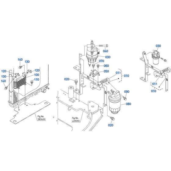 Fuel Filter Assembly for Kubota R630 Loader