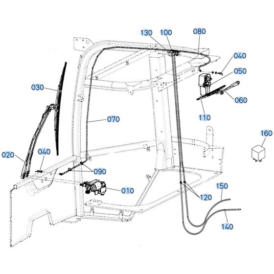 Wiper Assembly for Kubota R630 Loader
