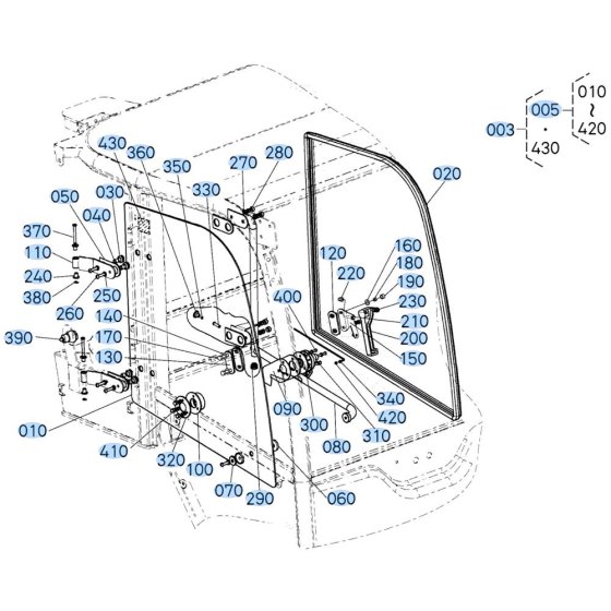 Window Assembly for Kubota R630 Loader