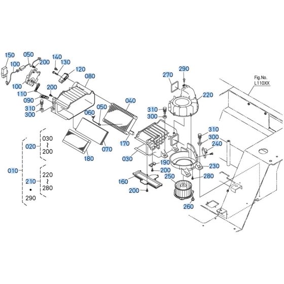 Air Conditioner Assembly for Kubota R630 Loader
