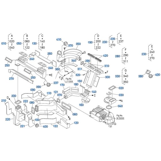 Vent, Duct Assembly for Kubota R630 Loader