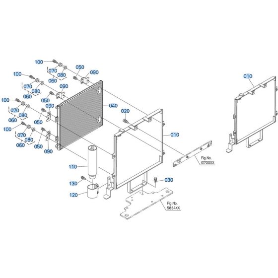 Condenser Assembly for Kubota R630 Loader