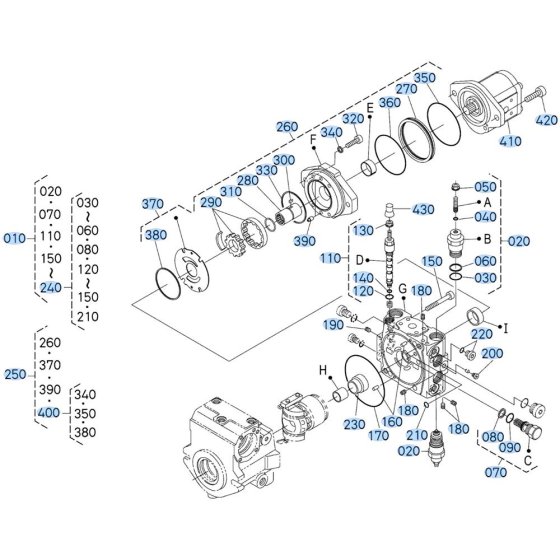 Pump Assembly -1 for Kubota R630 Loader