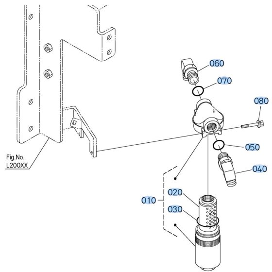Oil Filter Assembly for Kubota R630 Loader
