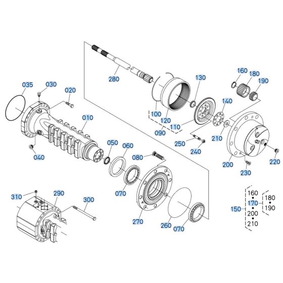 Planetary Gear (Rear) Assembly for Kubota R630 Loader