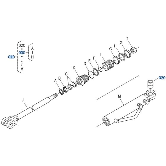 Steering Cylinder Assembly for Kubota R630 Loader