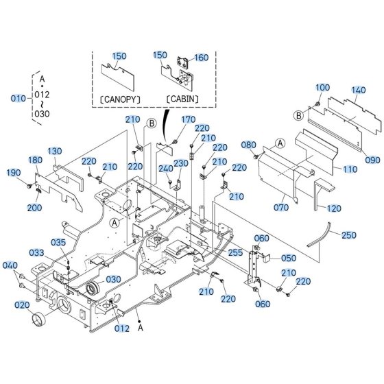 Rear Frame Assembly for Kubota R640 Loader