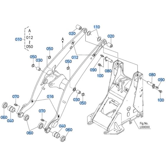 Lift Arm Assembly for Kubota R640 Loader