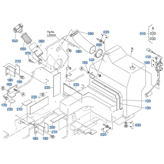 Fuel Tank Assembly for Kubota R640 Loader