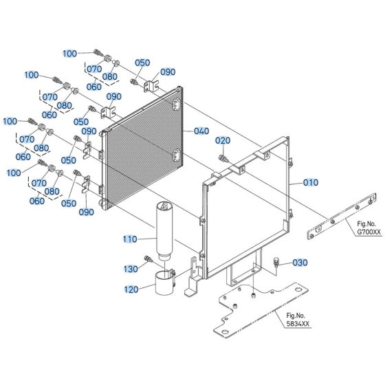 Condenser Assembly for Kubota R640 Loader