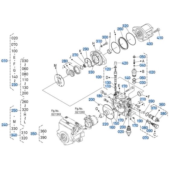 Pump Assembly -1 for Kubota R640 Loader