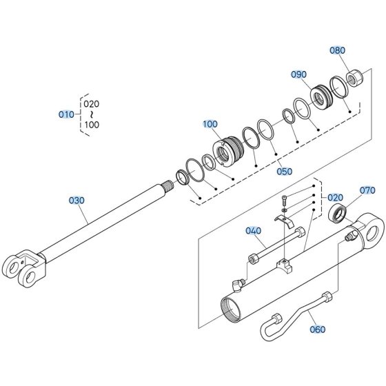 Lift Cylinder Assembly for Kubota R640 Loader