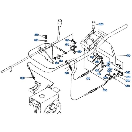Main Clutch Lever Assembly for Kubota SX700 Tiller