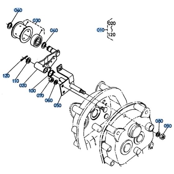 Tension Pulley Assembly for Kubota SX700 Tiller
