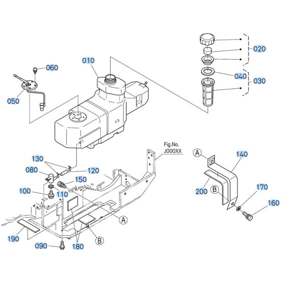 Fuel Tank Assembly for Kubota