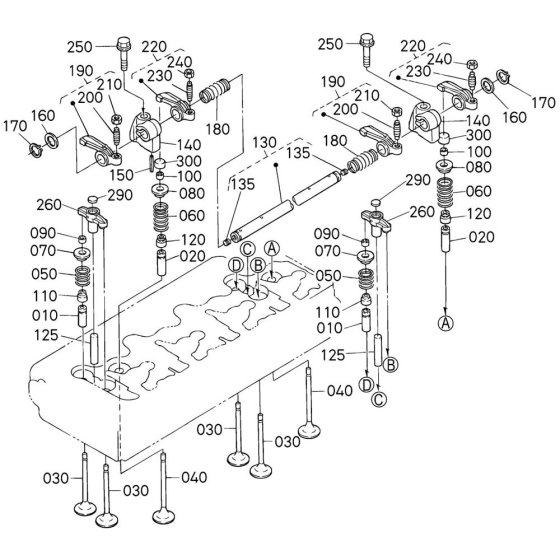 Rocker Arm Assembly for Kubota V3300-E2B Engine
