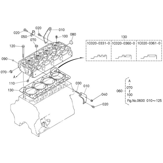 Cylinder Head Assembly for Kubota V3300-E2B Engine