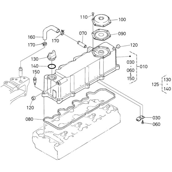 Head Cover Assembly for Kubota V3300-E2B Engine