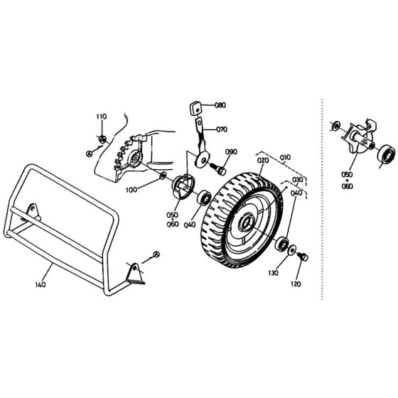 Front Wheel Assembly for Kubota W5021-PCC Mower