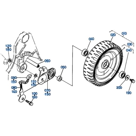 Rear Wheel Assembly for Kubota W5021-PCC Mower