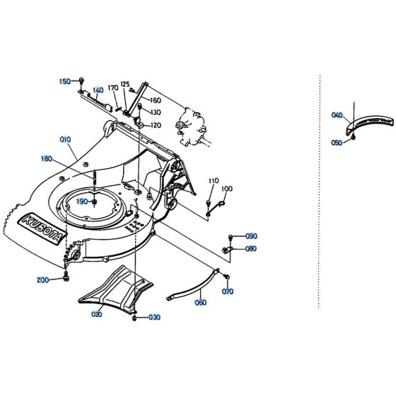 Deck Assembly for Kubota W5021-PCC Mower