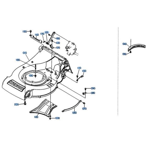 Deck Assembly for Kubota W5021-SCC Mower