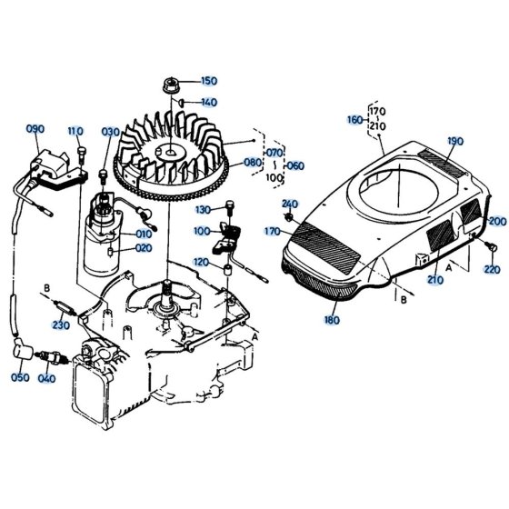 Recoil Starter Assembly for Kubota W5021-SCE Mower