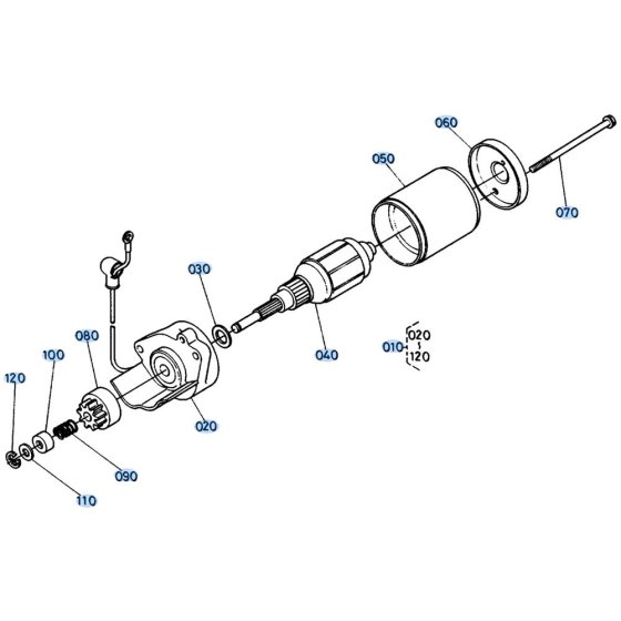 Starter Assembly for Kubota W5021-SCE Mower
