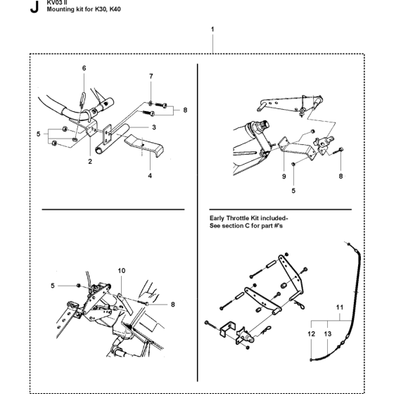 Mounting Kit for Husqvarna Kv03