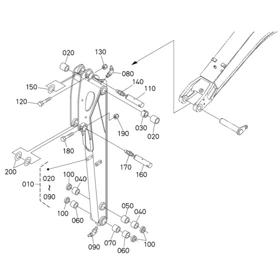 Dipper Arm Assembly for Kubota