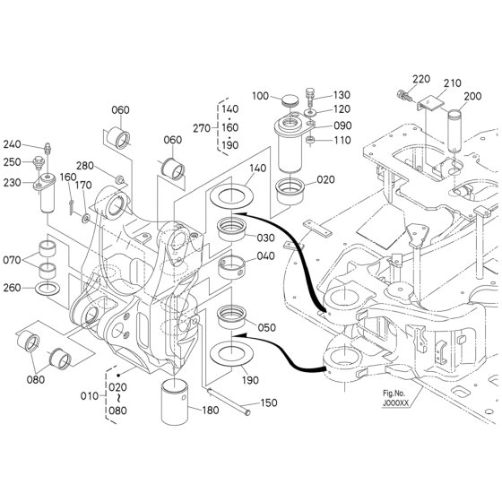 Kingpost Assembly for Kubota KX057-5