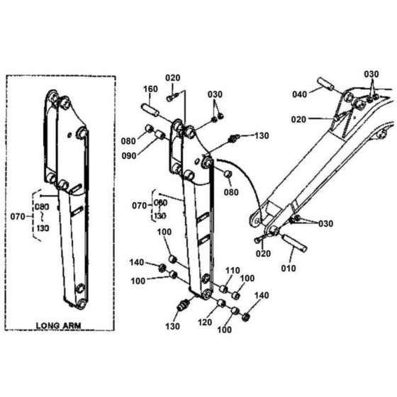 Dipper Arm Assembly for KX61-2