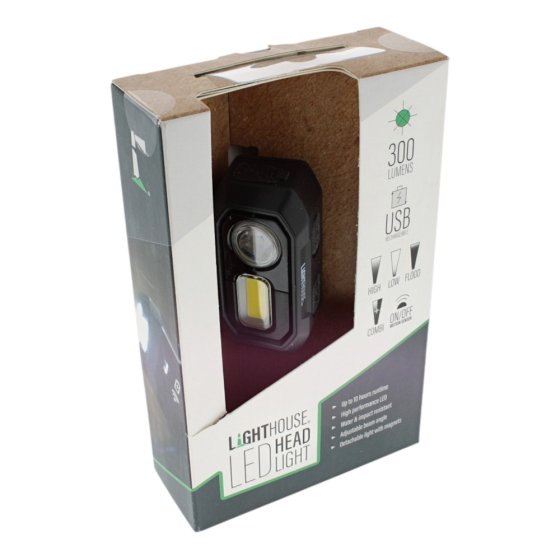 Lighthouse Rechargeable Head Torch 300 Lumens - OEM No. L/HEHEAD300R
