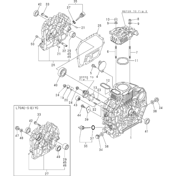 Cylinder Block for Yanmar L70AE