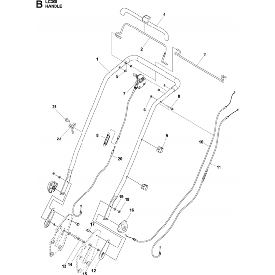 Handle Assembly for Husqvarna LC 347V