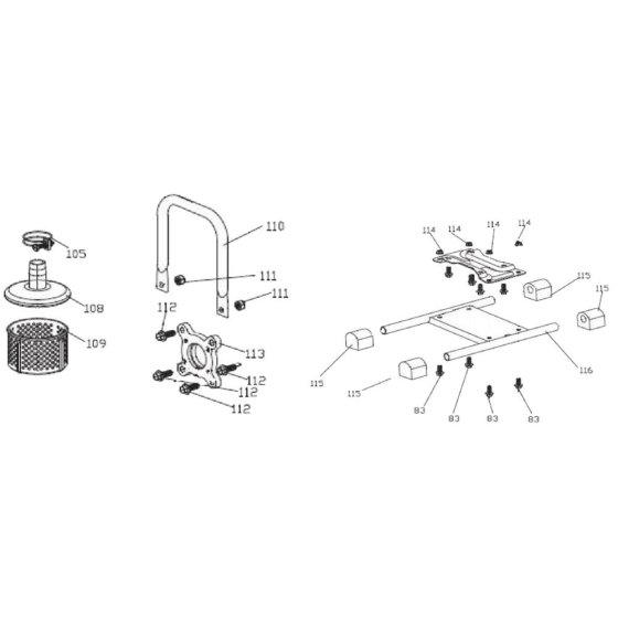Frame Assembly for Loncin LC25ZB21-1.7Q Pump