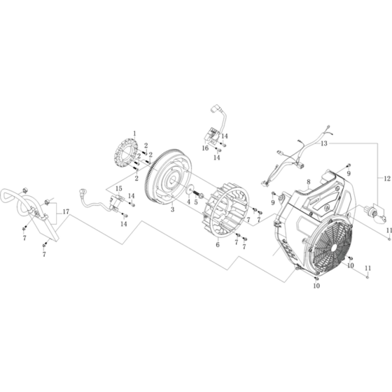 Flywheel Assembly for Loncin LC2V90FD