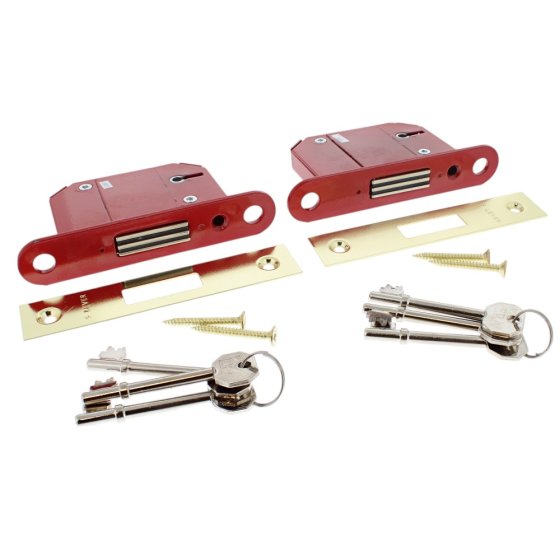 Pair Of 5 Lever Deadlocks C/W 3 keys